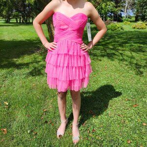 Juniors Special Occasion Dress Hot Pink Strapless